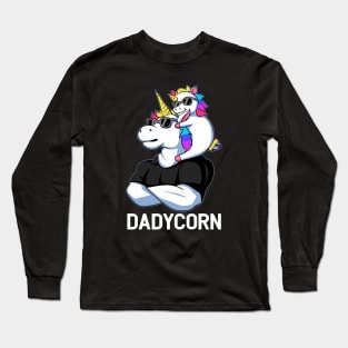 Dadcorn Fathers Day Gift Fathers Unicorn Dad Gift Long Sleeve T-Shirt